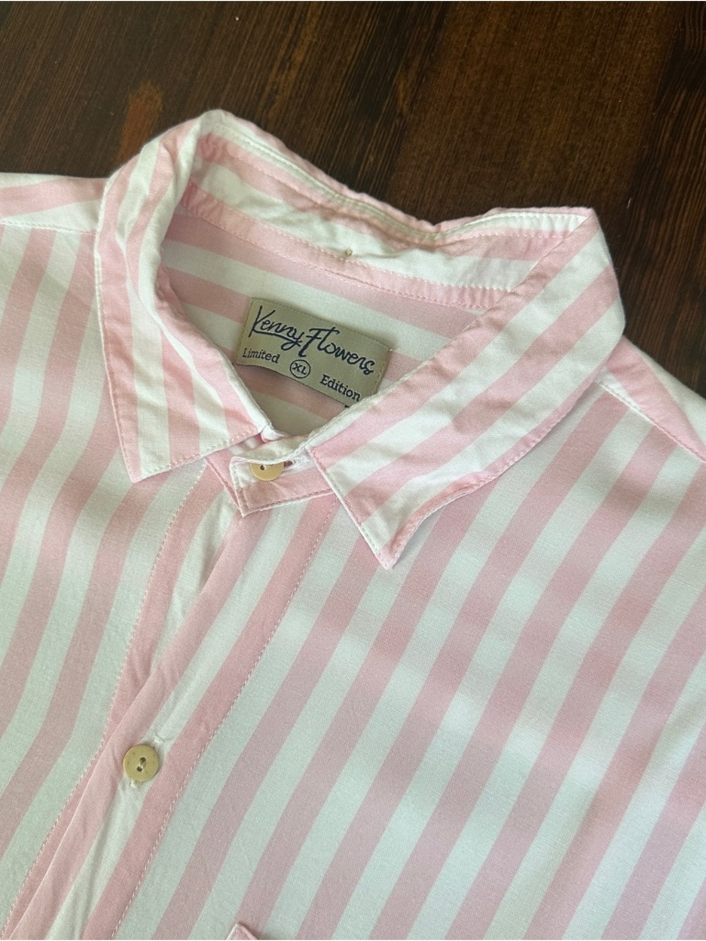 Kenny Flowers Limited Edition Pink & White Vertical Stripe Shirt